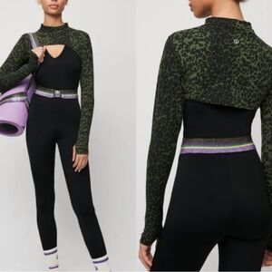 NWOT Green Leopard Print Cropped top